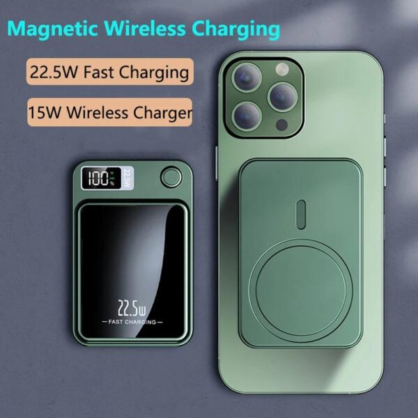 Banque d'alimentation sans fil magnétique Qi, chargeur portable, charge rapide, 10000mah, 22.5 W
