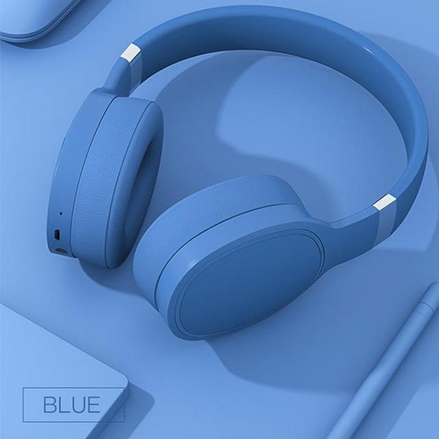 Casque sans fil pour la musique et les jeux, casque de jeu avec ultra-longue veille -Bleu et Noir