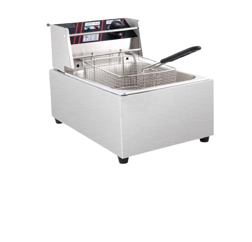 Friteuse électrique professionnelle, friteuse de frites de poulet en acier inoxydable avec pelle à panier