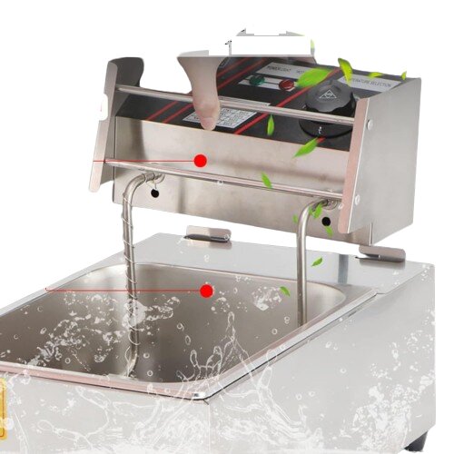 Friteuse électrique professionnelle, friteuse de frites de poulet en acier inoxydable avec pelle à panier