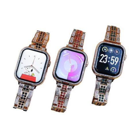 Gen 16 Smartwatch Square BT Calling spéciale pour femmes, avec écran transparent en diamant et chargeur sans fil