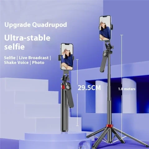P185TK – Trépied & Perche à Selfie Multifonction en Aluminium